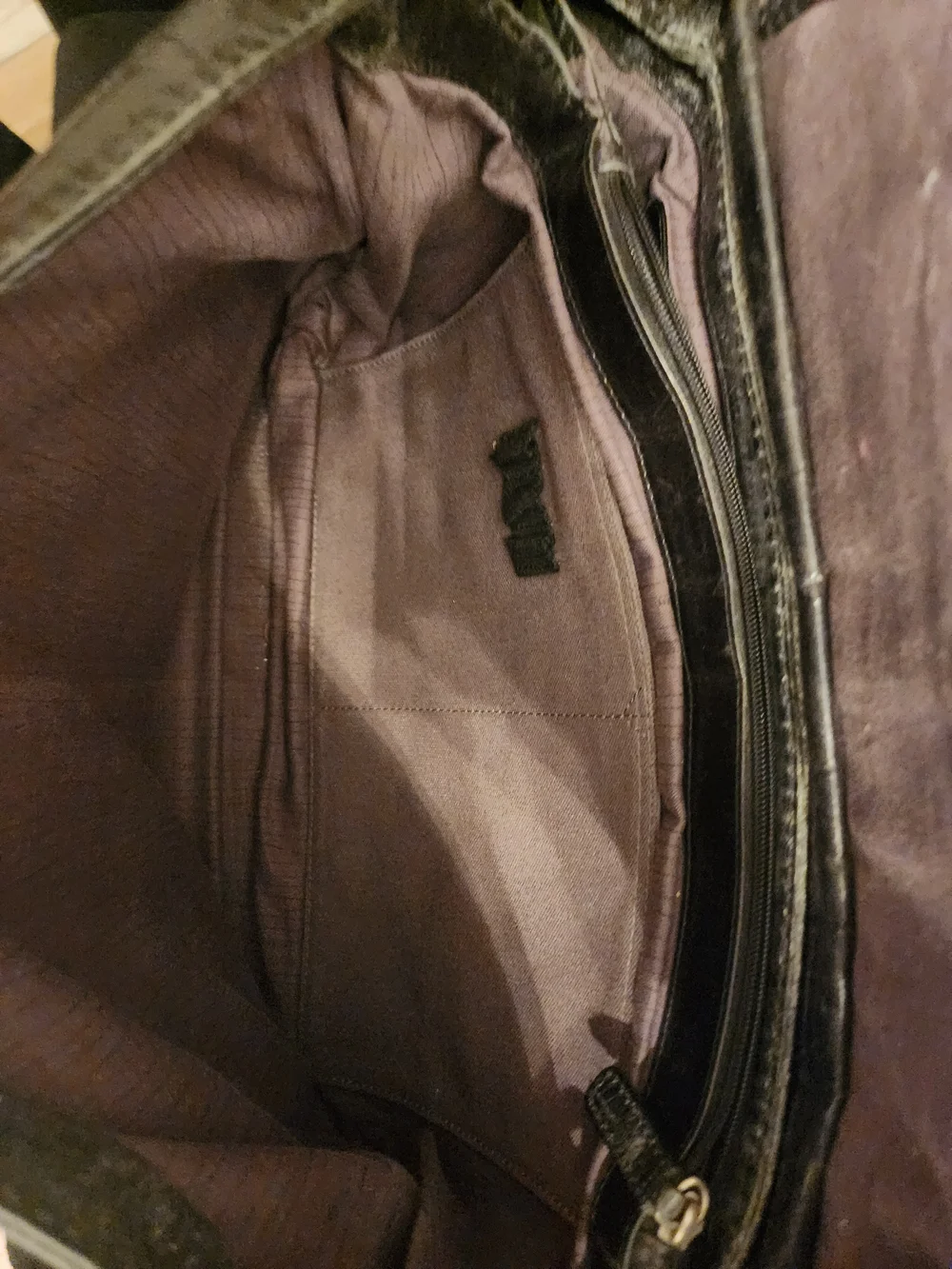 Fossil Black Leather Messenger Laptop Bag with Adjustable Strap